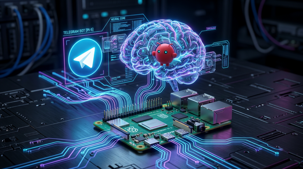 The Ultimate OpenClaw Installation Tutorial: Raspberry Pi & Telegram Setup A Raspberry Pi circuit board with glowing blue light trails representing an AI installation.